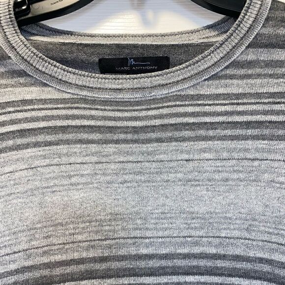 Marc Anthony Grey striped Light Sweater - Picture 3 of 6